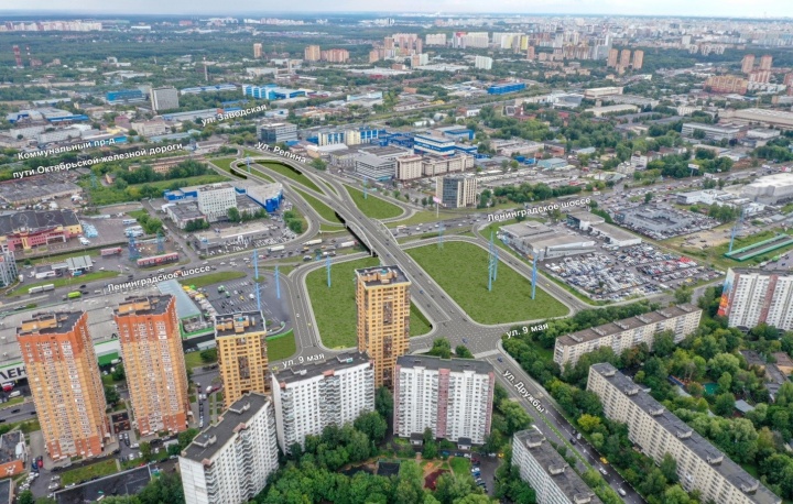Строительство путепровода в Химках продолжается